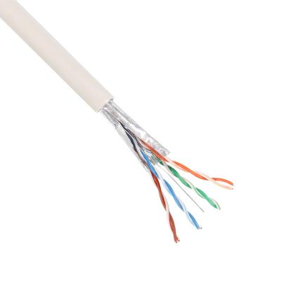 China FTTH FTTB FTTX Network VCOM FTP Pair Shielded Network Cable 24AWG 0.50mm CCA Cat 5e Lan Wire Cable For Internet Network for sale