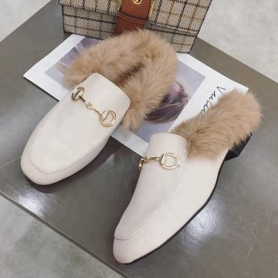 China Fashion \ New Arrival Comfortable \ Durable Women Casual Designer Comfortable Fur Lined Loafers Flat Shoe for sale