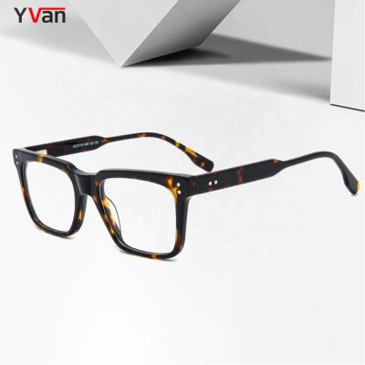 China prescription& Blue Lightweight Yvan Armazon Eyeglasses Frames Bio Acetate Glasses Anti Glass Frame Optical Square Branded Optical Frames for sale