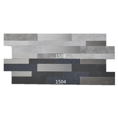 China Parquet Faux PVC Matel Stick Stone Wall Panel Stick Skin Mosaic for sale