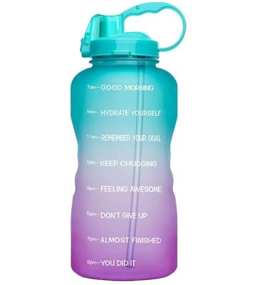 China Sports Gym Gallon Stocked Plastic Printing Water Bottles One Gallon Water Bottle Drinking Jug for sale