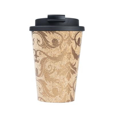 China Cork Mugs Small Portable Coffee Double Wall Reusable Eco-Friendly Creative Stocked Cork Cups for sale