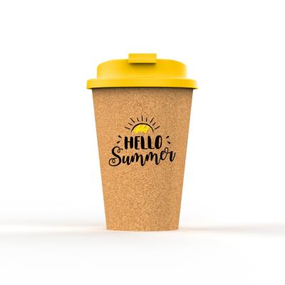 China OEM Stocked Eco - Friendly 350ML / 450ML Natural Cork Reusable Travel Coffee Cup Customized Logo for sale