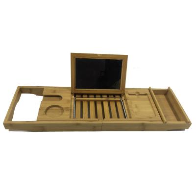 China 2022 New Design Non-slip Bamboo Bathroom Bath Trolley Tray Standing Type Home Hotel for sale