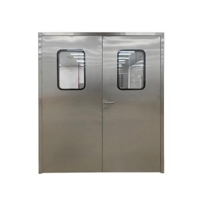 China GMP Factory Steaming Factory Direct Steel Windproof Varnish Double Side Open Swing Door With ISO Certificate for sale