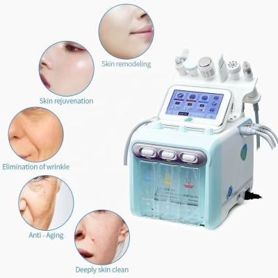 China Skin Tightening 6 in 1 Multifunctional Water Facial Spa Cleanser Peeling Oxygen Skin Tightening Microdermabrasion Hydra Machine for sale