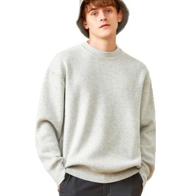 China Wholesale Custom Anti-Wrinkle Pure Color Plus Size Pullover Knitted Crewneck Men's Sweater for sale