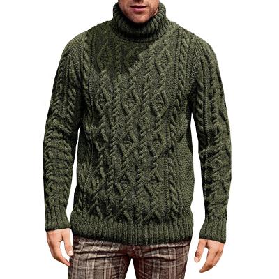 China OEM Wholesale Breathable Solid Color Turtle Neck Customized Knitting Sweater Plus Size Mens Sweaters for sale