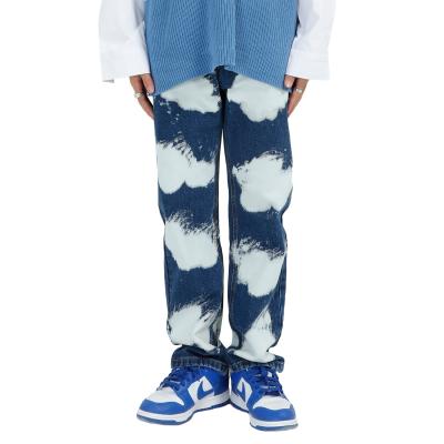 China Tie Dye Straight Leg Mens Jeans Pants Breathable Jeans Pants For Men Customize Jeans Men for sale