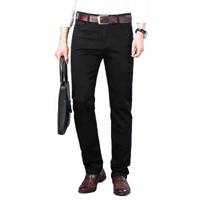 China Wholesale Fashion High Waist Black Business Casual Wear Breathable Plus Size Men's Jeans for sale