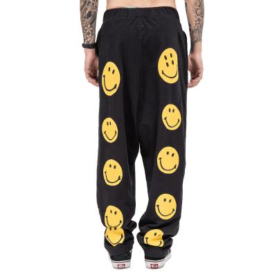 China Custom Smile Sweatpants Men Sweatpants Face Logo Joggers Pants Men Gym Sweatpants Breathable New Arrivals for sale