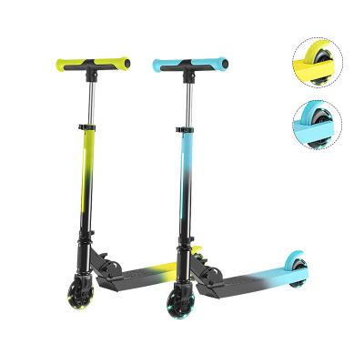 China Kick Scooters Outdoor Yellow Scooter Aluminum Folding Light Up Rod Kick Scooter With Disc Brake for sale