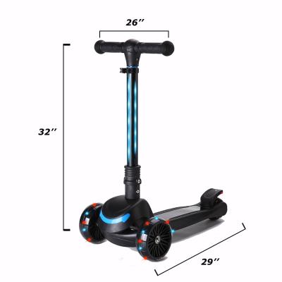 China Height Adjustable Folding Scooter Kids Scooter Handlebar Custom Size Adjustable Flashing Wheels 3 Stop Kick Scooters for sale