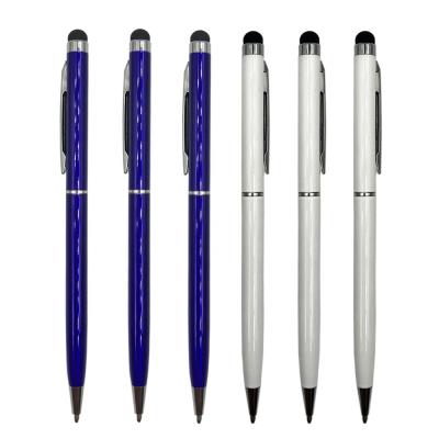 China Promotional Capacitive Tip Stylus Touch Screen Pen Custom Logo High Sensitive Colored Metal Body Metal Touch Slim Ball Pen for sale