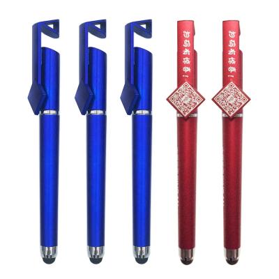 China Promotional Square Pen Touch Screen Stylus Plastic Gel Ink Pen Mobile Phone Holder Stylus for sale