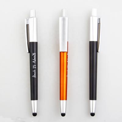 China Promotional Pen Customized Customized Laser Logo Click Pen With Soft Touch Rubber Light Up Logo LED Light Ball Pen for sale