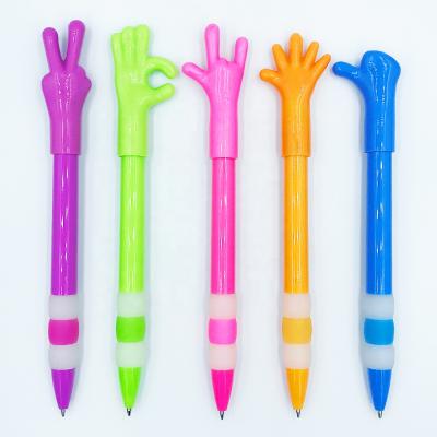 China Pen Novelty Cute Finger Shape Promotional Pen Plastic Hand Shape Pen For Kids for sale