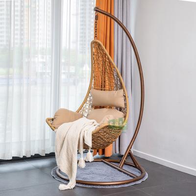 China (EFH1001) Eco-friendly Indoor Swinging Moon Chair Rattan Basket Outdoor Hanging Furniture for sale