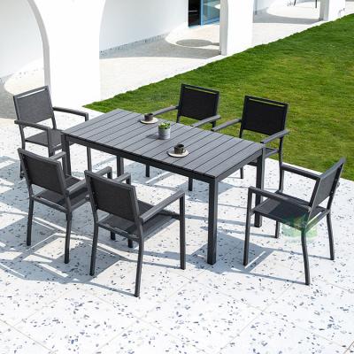 China Modern Nordic Aluminum Garden Dining Table Set (E1101) Outdoor Furniture Eco-friendly for sale