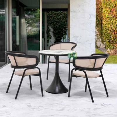 China (E2012) black and white outdoor dining sets eco-friendly garden table and chair furniture for sale