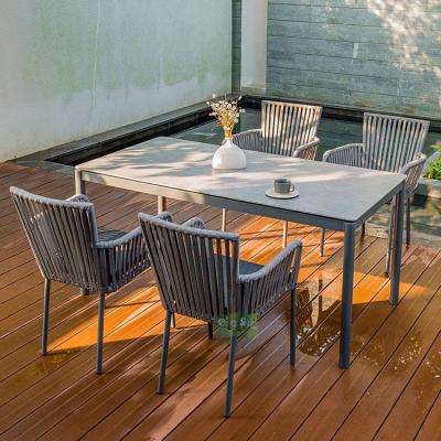 China Eco - Friendly Outdoor Patio Cafe Space Balcony (E1170R+9935) Aluminum Dining Furniture Set for sale