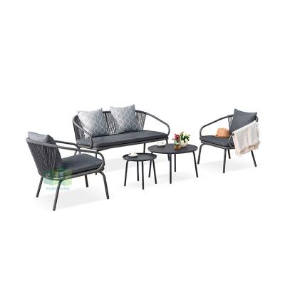 China (E3053) Eco-friendly Contemporary French Outdoor Garden Patio Furniture Metal Sofa Set for sale