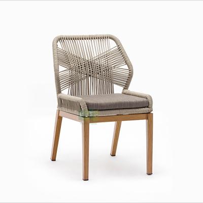 China (E1146) Eco-friendly Modern Patio Woven Rope Dining Chair Outdoor Restaurant Furniture for sale