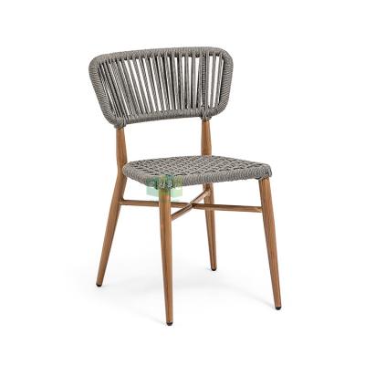 China (Side E1144) Eco-friendly Nordic Modern Outdoor Garden Cafe Furniture Rope Dining Chair for sale