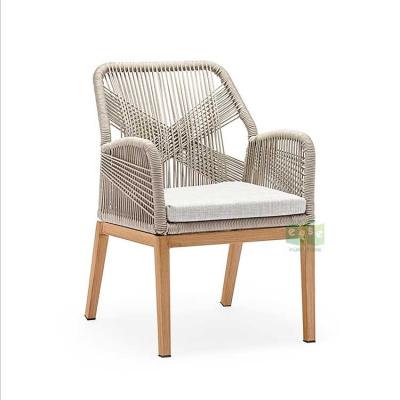 China (E1145) Eco-friendly Modern Garden Patio Restaurant Woven Rope Dining Chair Outdoor Furniture for sale