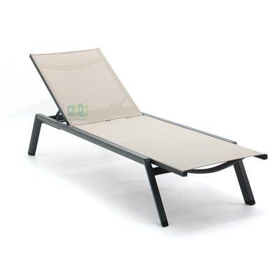 China (EFL1004) Eco-friendly Modern Outdoor White Metal Steel Frame Folding Bed Lounge Convertible Pool Chair for sale