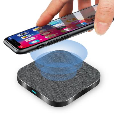 China New Idea Mobile Phone Square 15W Qi Fast Premium Wireless Table Charger Cloth Phone Charging Pad for sale