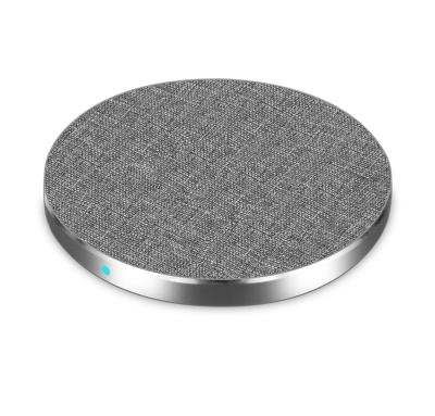 China 10W / 15W Qi-enabled Smart Wireless Charger Devices FOD Function Aluminum Alloy Base Table Wireless Charger Pad With LED for sale