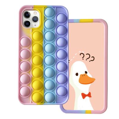 China Anti-fall noise it wiggle to case decompression silicone phone cases for iPhone 12 11 pro Xs Max Xr 7 8 plus Huawei cell phone case for sale