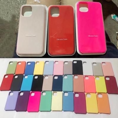 China Original Official Silicone Shockproof Liquid Case For iPhone12 Pro Phone Shockproof Bag TPU iPhone 13 Max Flexible Soft Rubber Painting for sale