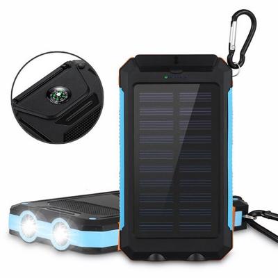 China Newest PowerBank Charging Solar Panel OEM 20000mah Dual USB Li-polymer Solar Battery Mobile Power Bank Global Express Waterproof Solar Charger Travel for sale