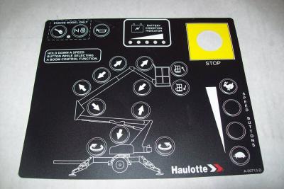 China Haulotte Decal Control Box A-00713-D BOOM Lift Op maat gemaakte eisen Te koop