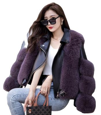 China Y2K Fashionable Street Women Fox Fur Sheepskin Anti-wrinkle Real Outwear The Sand Fur Coat Price for sale