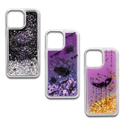 China Phone Accessories Case TPU Shockproof PC Bling Glitter Girls Quicksand Phone Case For iPhone 13 for sale