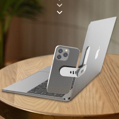 China SYTRON Adjustable Aluminum Laptop Monitor Stand with Phone Holder for Magsafe Laptop Phone Accessories Stand Charger for sale