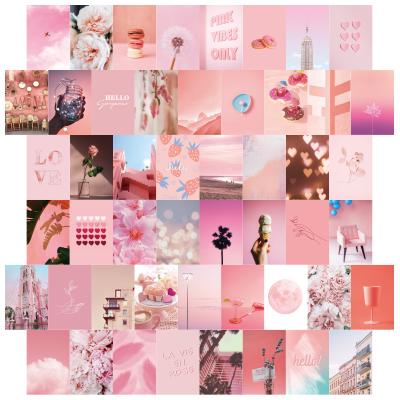 China Jinn Home Pink Photo Wall 50 Pcs art paper 300GSM decor frame 4x6 eco-friendly collage picture kit