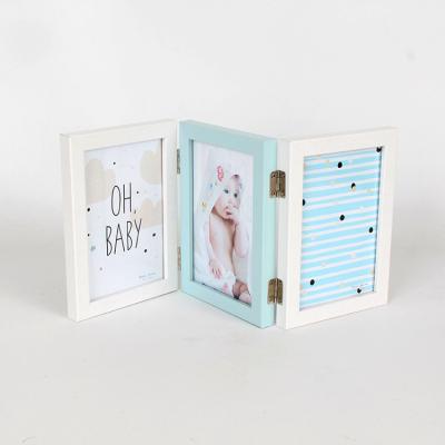 China Environmental Friendly Wooden Photo Frame Set +In Fold 3pcs Frames Baby Photo Frame for sale