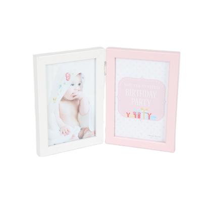 China Jinn Home Lovely Environmentally Friendly BABY Wooden Photo Frame +Two Fold Double Frame Gift Photo Frame for sale