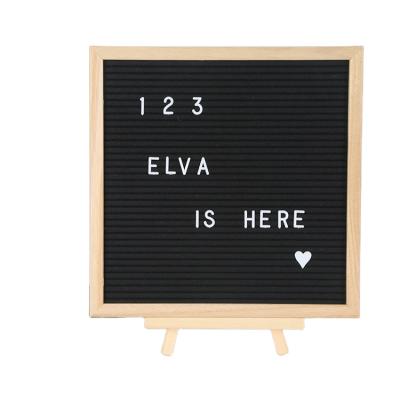 China Europe Black Or Gray Advertising Board 12X12 Inch Square Letter Board 340 Natural Wood Felt Letters for sale