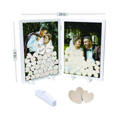 China Alternative Wedding Eco Friendly Guest Book Wedding Decor With Hearts Drop Box Rustic Wedding Decorations For Reception Baby Shower for sale