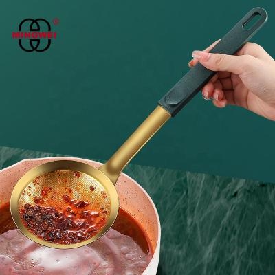 China MINGWEI Mesh Grease Strainer Stainless Steel Viable End Metal Skimmer Flat Cooking Pouch for sale