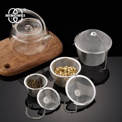 China MINGWEI Viable Good Mesh Tea Infusers Added For Loose Tea 18/8 Stainless Steel Tea Steeper for sale