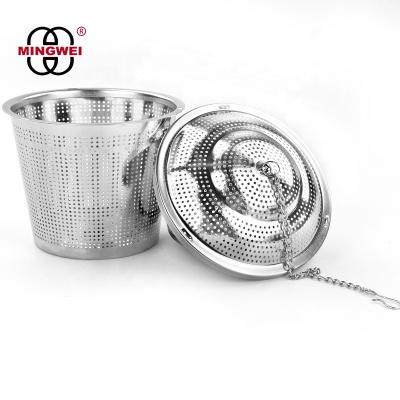 China MINGWEI Stainless Steel Mesh Stainless Steel Loose Tea Strainer Viable Ultra Fine Spice Ball for sale