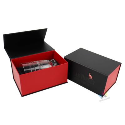 China Recyclable Wine Gift Boxes Packaging Wholesale Cheap Luxury Custom Glass Package Wine Boxes With Foam for sale