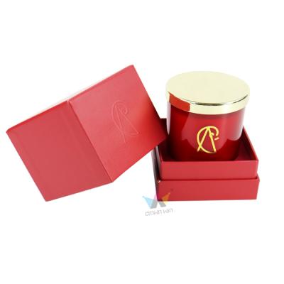 China Recycled Materials 2021 Eco Friendly Rigid Custom Logo Luxury Cardboard Paper Gift Candle Box Packaging For Candles Knock Bottle for sale