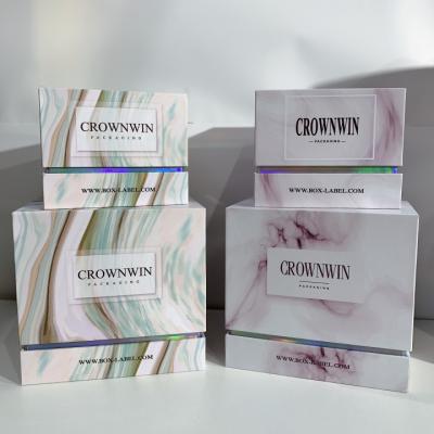 China Material Design Reused Custom Marble Printing Luxury Custom Logo Candle Packaging Box Rigid White Cardboard for sale